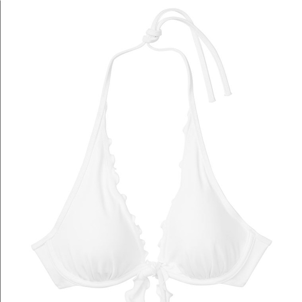 Victoria’s Secret ruffle edge halter bikini top
